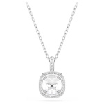 Una Angelic set Cushion cut, White, Rhodium plated